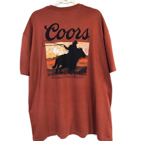 Changes Other - Coors Sunset in Golden Colorado Front and Back Print T-Shirt Size 2XL Brown